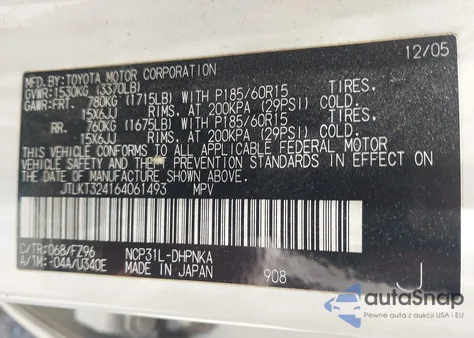 2006 Scion Xb z USA, uszkodzony, nr VIN JTLKT324164061493